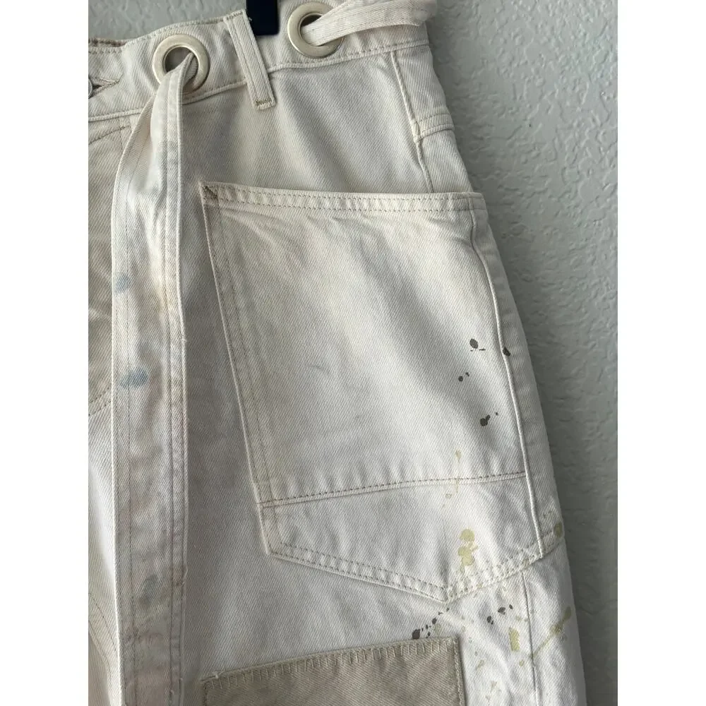 We The Free White Straight Leg Patch Pocket Pants - Picture 5 of 9